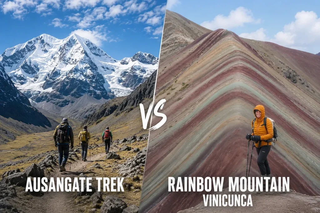 ausangate trek vs rainbow mountain vinicunca